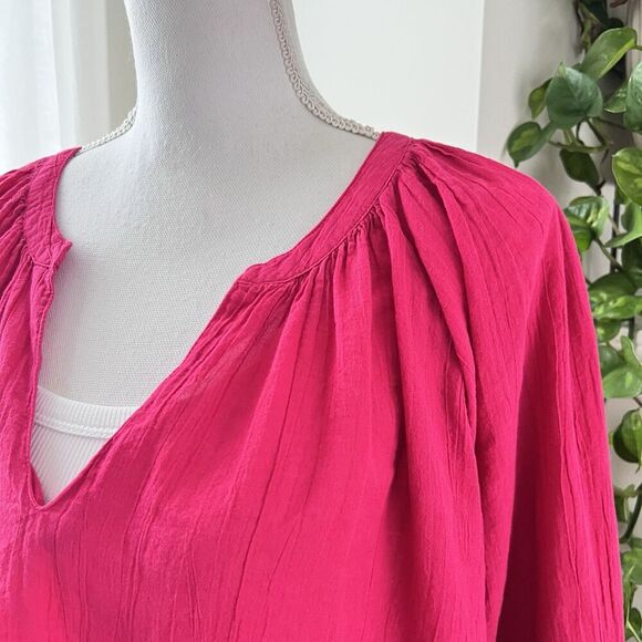 Old Navy Hot Pink *Barbiecore* Soft Lightweight Flowy Summer Blouse Festival XL - Picture 5 of 8